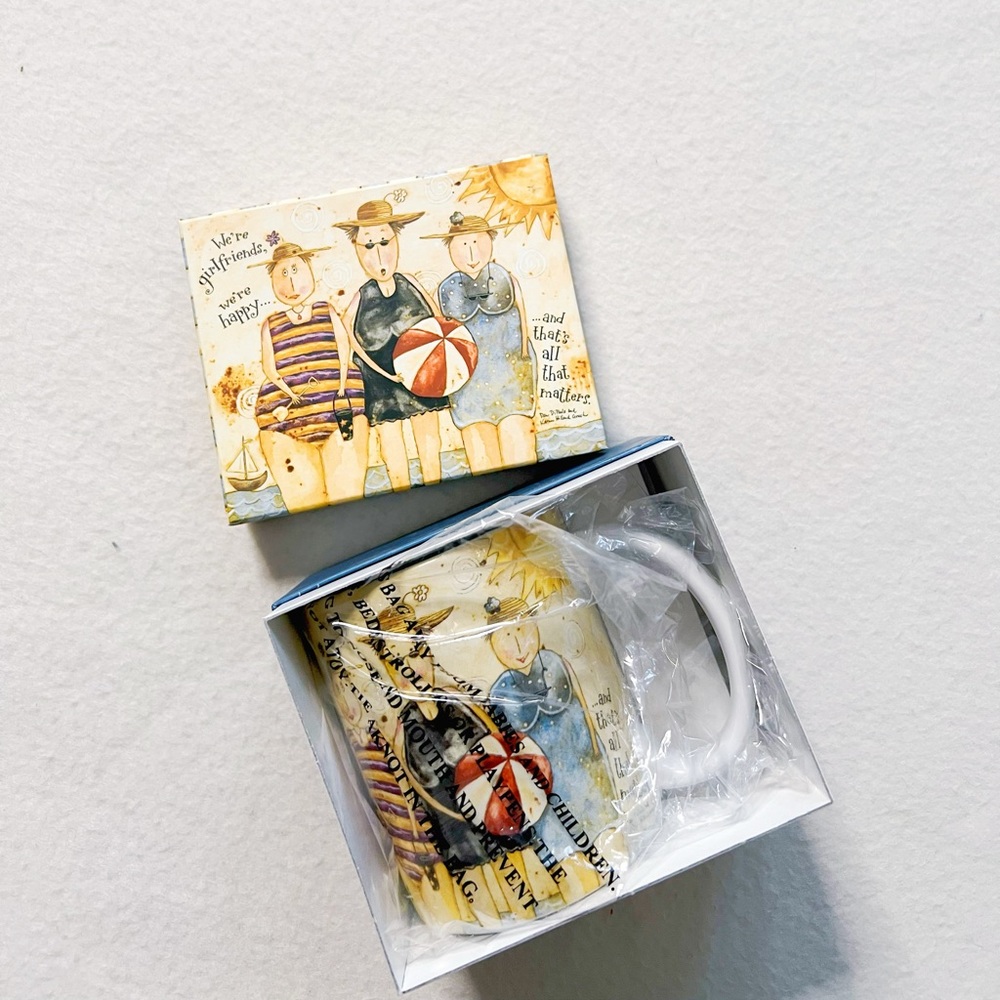 4/$22 Lang and Wise Girlfriends Collector Mug Blue Coffee Cup Karen Hillard Good - Picture 11 of 14